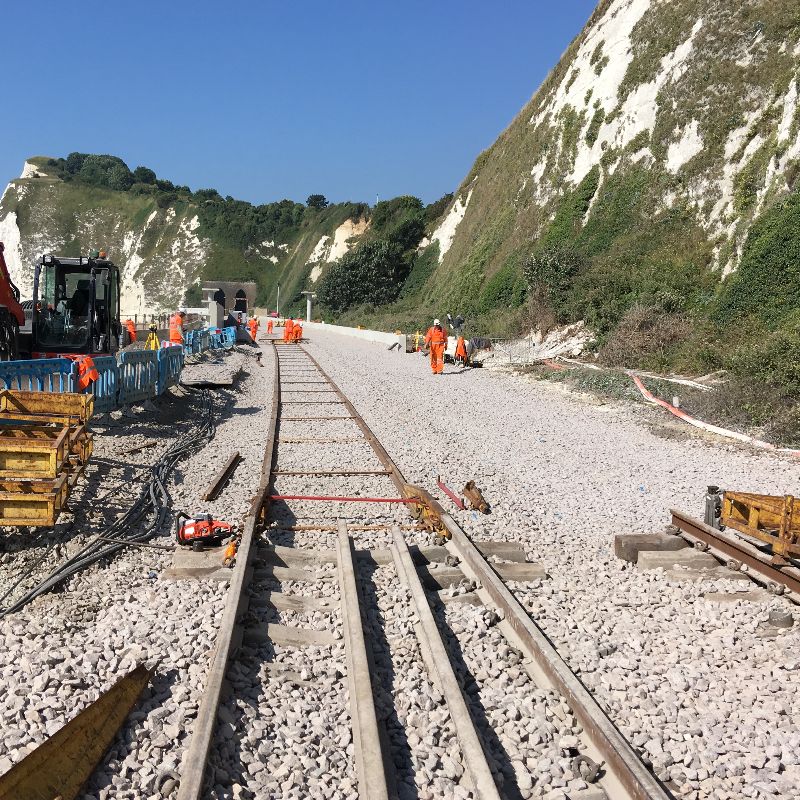 Track renewal Project, Dover Sea Wall, Dover Kent Gallery Image - ASH Construction Group Ltd