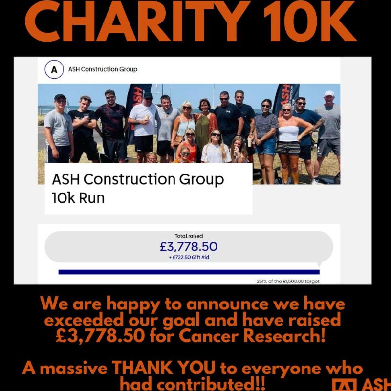 Successful 10k Fun Run Collects £3,778 for Cancer Research - ASH Construction Group Ltd news