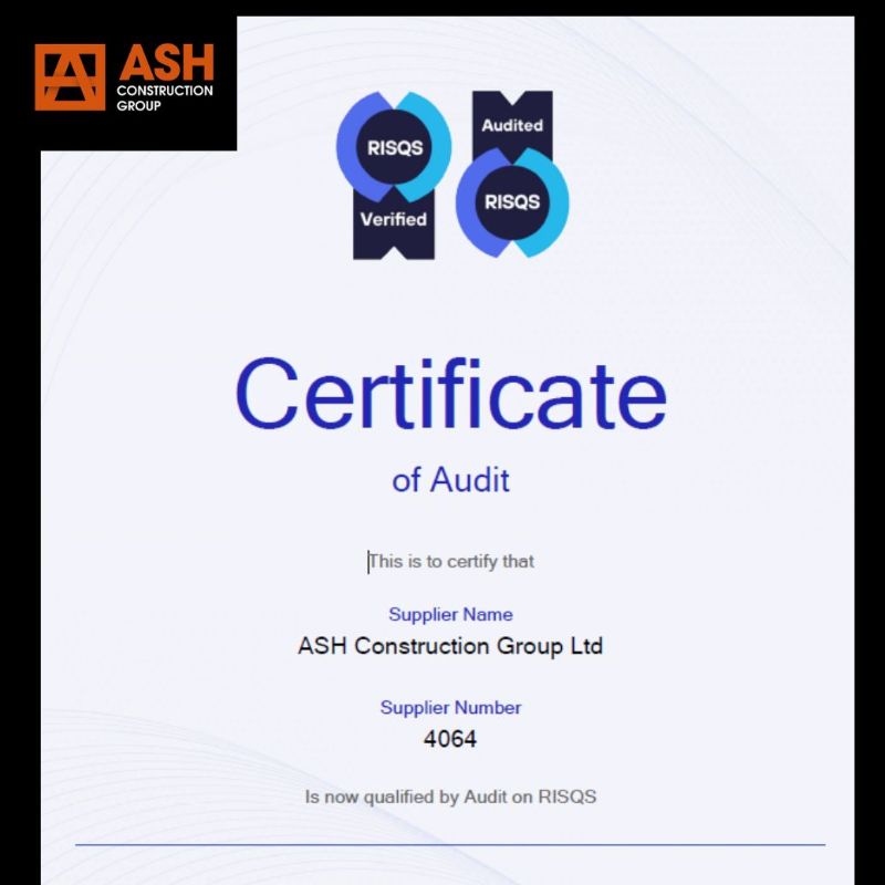 Certificate Of Audit - ASH Construction Group Ltd news